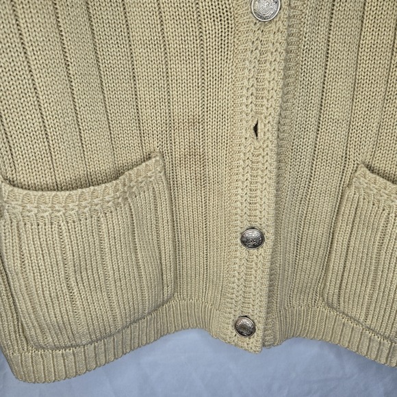 Vintage Carriage Court Cardigan Beige Women's Large Cottage Core Academia - Picture 3 of 7
